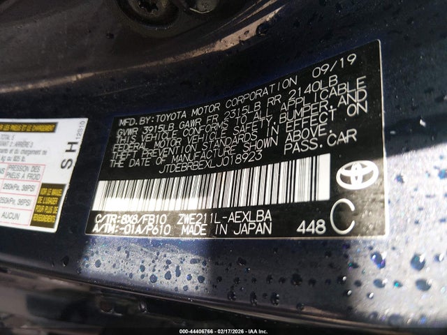 Toyota Corolla Hybrid Le 2020 JTDEBRBEXLJ018923 Image 9