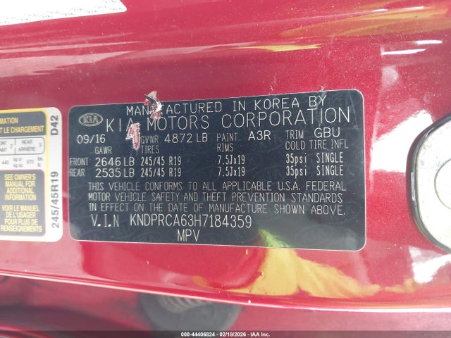 2017 KIA SPORTAGE KNDPRCA63H7184359 Photo 8