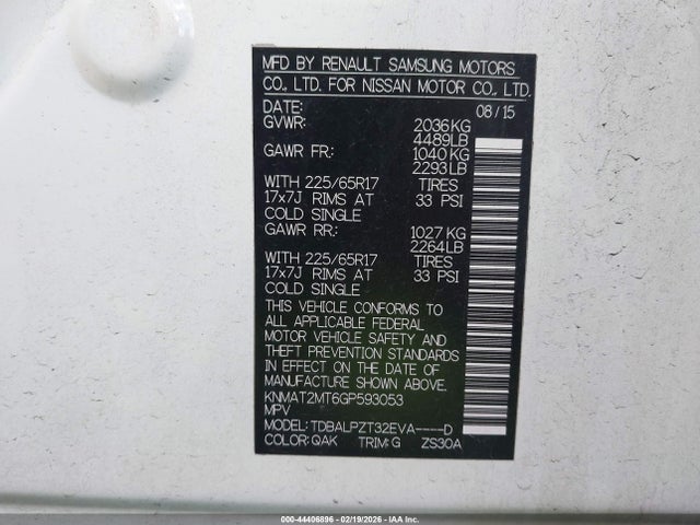 Nissan ROGUE S 2016 KNMAT2MT6GP593053 Image 9