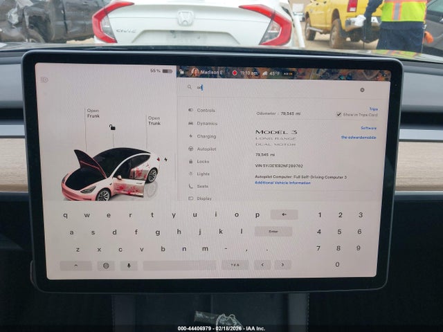 44406979 :رقم المزاد ، 5YJ3E1EB2NF289762 vin ، 2022 Tesla Model 3 Long Range Dual Motor All-wheel Drive مزاد بيع