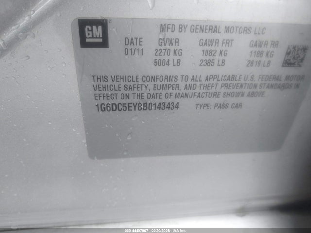 Aukcja sprzedaży 2011 Cadillac Cts Standard, vin: 1G6DC5EY8B0143434, numer aukcji: 44407007