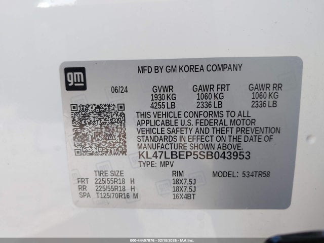 Aukcja sprzedaży 2025 Buick Envista Sport Touring Fwd, vin: KL47LBEP5SB043953, numer aukcji: 44407076