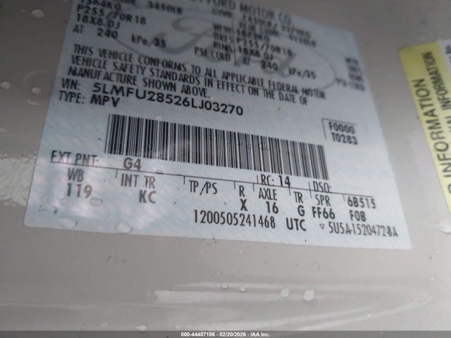 2006 LINCOLN NAVIGATOR 5LMFU28526LJ03270 Photo 8