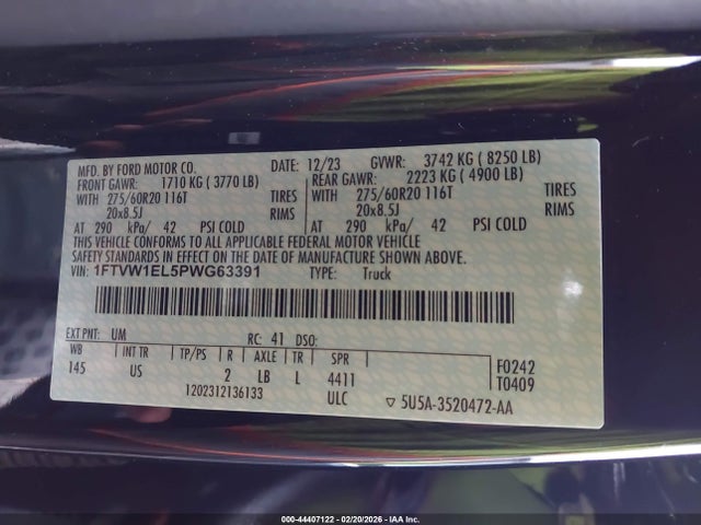 1FTVW1EL5PWG63391 Ford F-150 Lightning Xlt