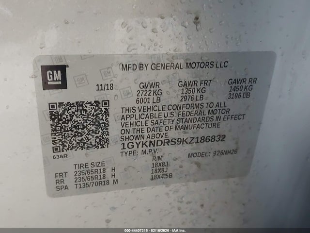 2019 CADILLAC XT5 1GYKNDRS9KZ186832 Photo 8