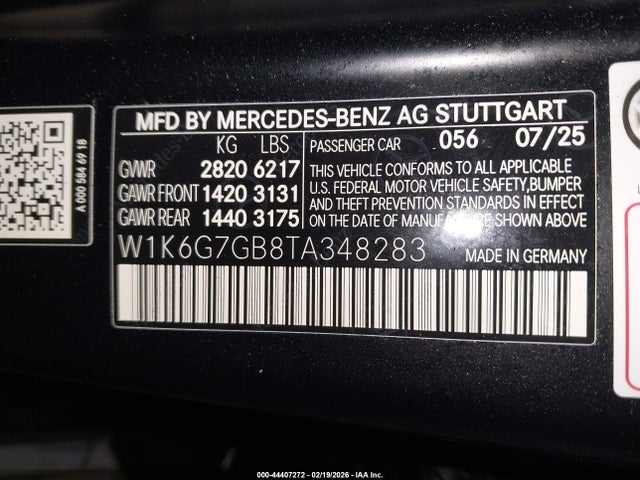W1K6G7GB8TA348283 Mercedes-Benz S 580 4matic