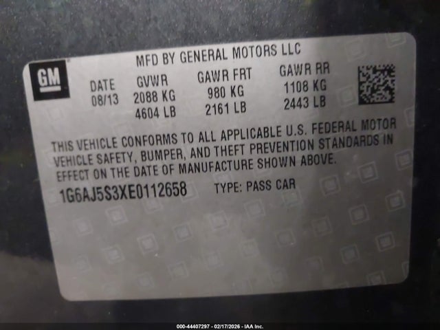 1G6AJ5S3XE0112658 Cadillac Ats Performance