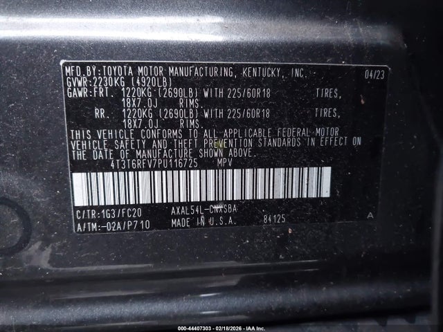 4T3T6RFV7PU116725 Toyota Rav4 Hybrid Se