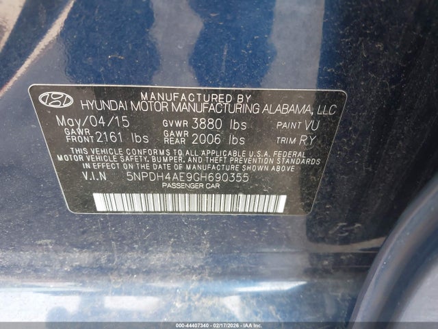 Hyundai Elantra Value Edition 2016 5NPDH4AE9GH690355 Image 9