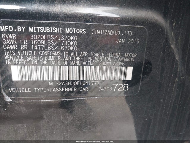 2015 MITSUBISHI MIRAGE ML32A3HJ0FH041777 Photo 8