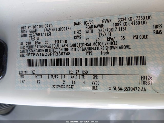 Ford F-150 Xl 2023 1FTFW1ED8PFB36748 Image 9