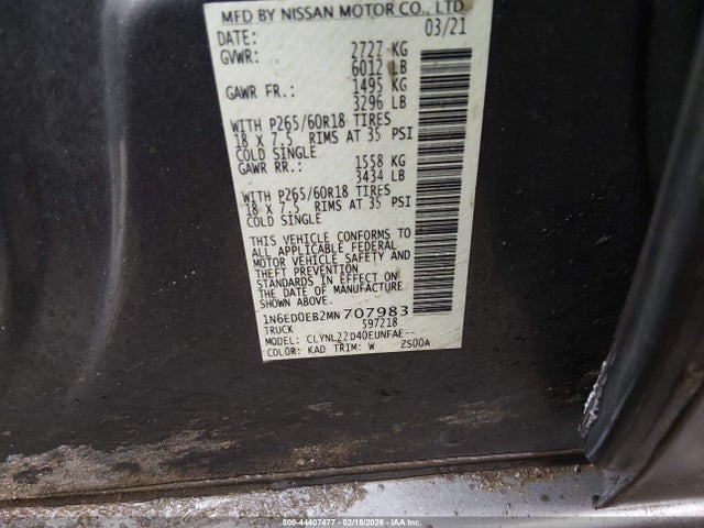 2021 NISSAN FRONTIER 1N6ED0EB2MN707983 Photo 8