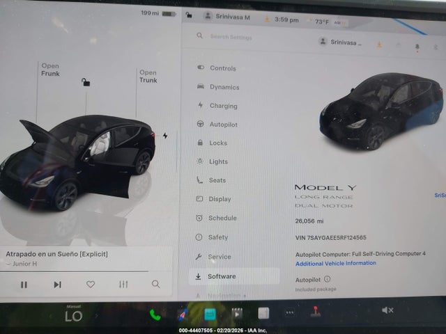 2024 Tesla Model Y Long Range Dual Motor All-wheel Drive მანქანა იყიდება აუქციონზე, vin: 7SAYGAEE5RF124565, აუქციონის ნომერი: 44407505