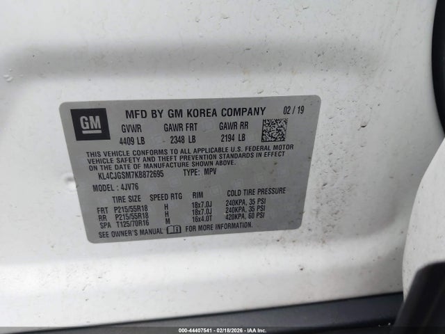 Aukcja sprzedaży 2019 Buick Encore Awd Essence, vin: KL4CJGSM7KB872695, numer aukcji: 44407541