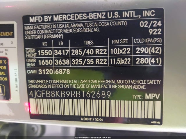 Продажа на аукционе авто 2024 Mercedes-benz Amg Gle 63 S 4matic+, vin: 4JGFB8KB9RB162689, номер лота: 44407598