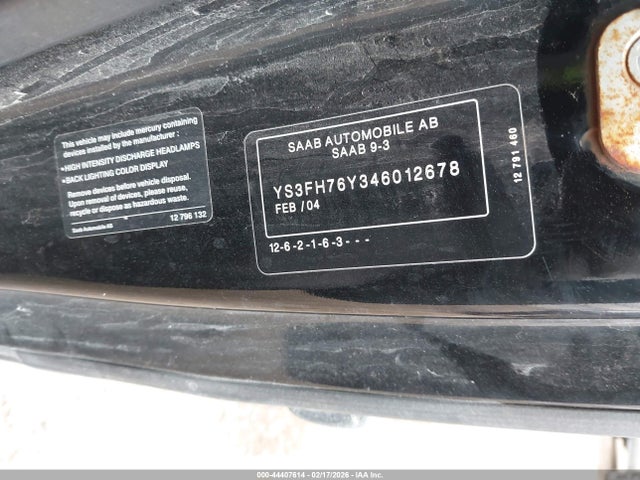 2004 SAAB 9-3 YS3FH76Y346012678 Photo 8