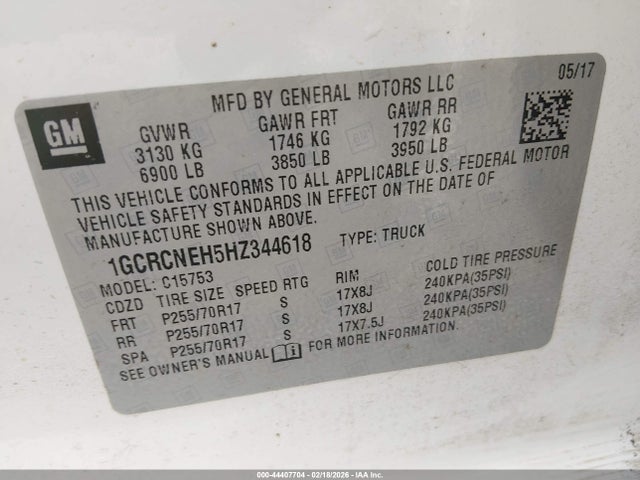 1GCRCNEH5HZ344618 Chevrolet Silverado 1500 Ls