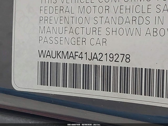Aukcja sprzedaży 2018 Audi A4 2.0t Ultra Premium/tech Premium, vin: WAUKMAF41JA219278, numer aukcji: 44407756