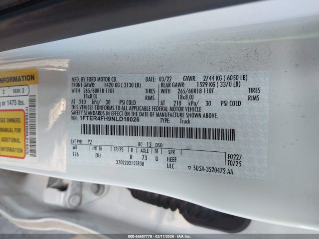 2022 FORD RANGER 1FTER4FH9NLD18026 Photo 8