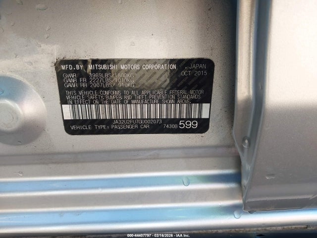 2016 MITSUBISHI LANCER JA32U2FU7GU002073 Photo 8