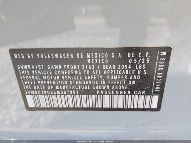 3VWBX7BU9SM087987 Volkswagen Jetta 1.5t Sport