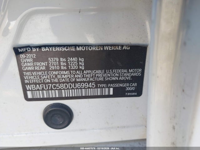 2013 BMW 535I WBAFU7C58DDU69945 Photo 8