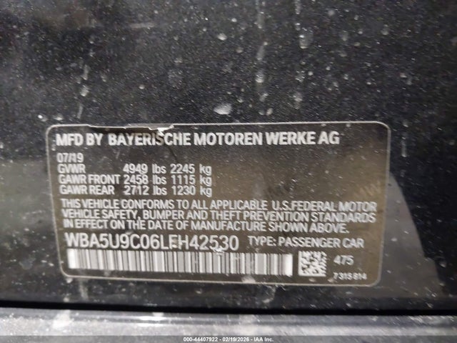 44407922 :رقم المزاد ، WBA5U9C06LFH42530 vin ، 2020 Bmw M340i M340i Xdrive مزاد بيع