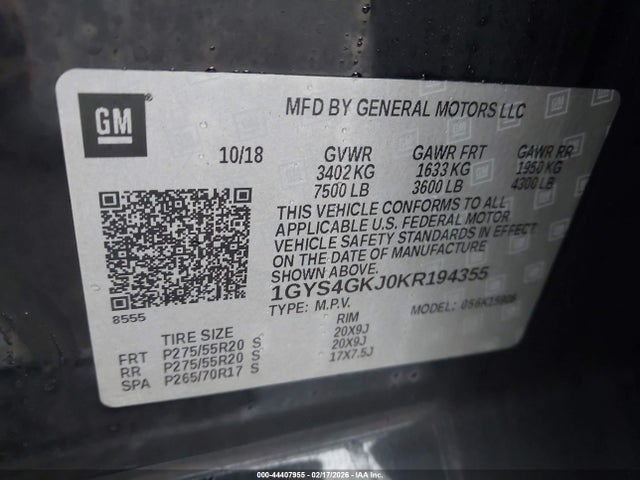 2019 CADILLAC ESCALADE ESV 1GYS4GKJ0KR194355 Photo 8