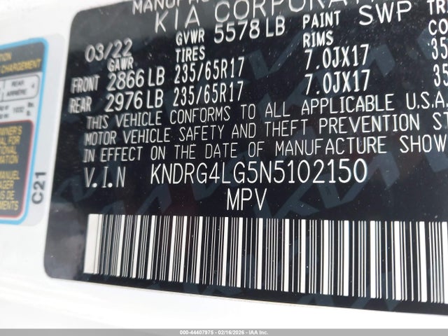 2022 KIA SORENTO HYBRID KNDRG4LG5N5102150 Photo 8