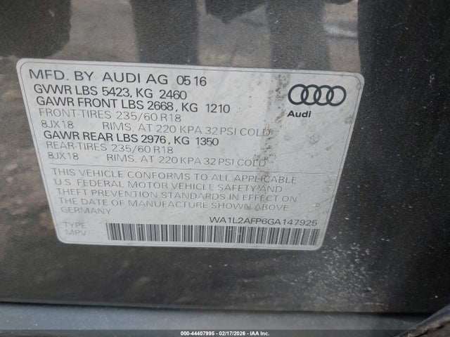 2016 AUDI Q5 WA1L2AFP6GA147925 Photo 8