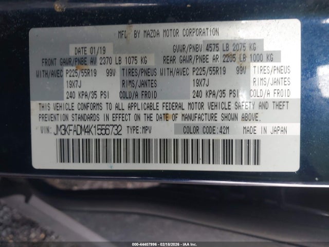 Aukcja sprzedaży 2019 Mazda Cx-5 Grand Touring, vin: JM3KFADM4K1556732, numer aukcji: 44407996