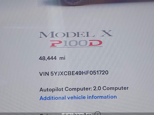 Продаж на аукціоні авто 2017 Tesla Model X P100d, vin: 5YJXCBE49HF051720, номер лоту: 44408036