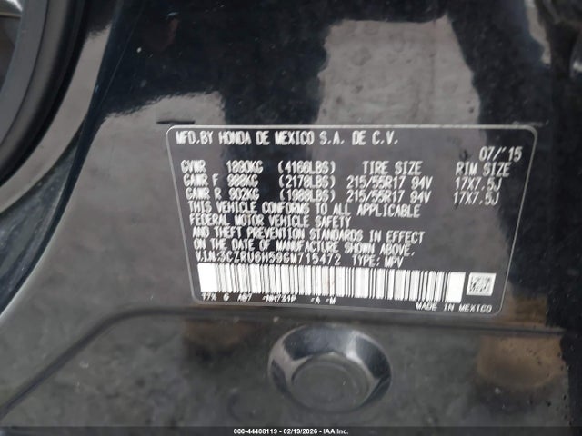 3CZRU6H59GM715472 Honda HR-V EX