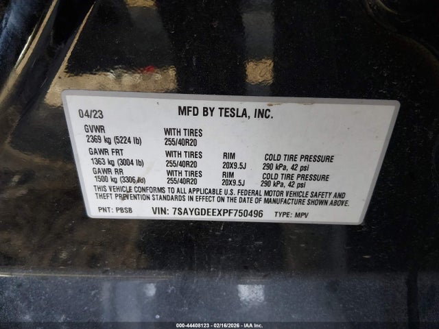 7SAYGDEEXPF750496 Tesla Model Y Awd/long Range Dual Motor All-wheel Drive