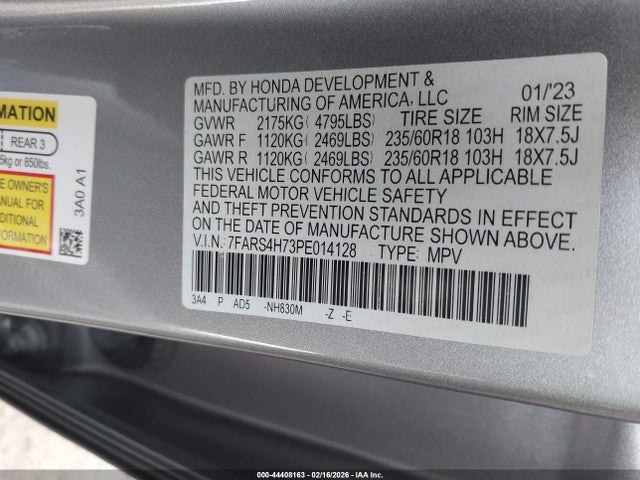 Honda Cr-v Ex-l Awd 2023 7FARS4H73PE014128 Image 9