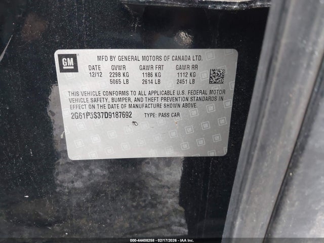 Продаж на аукціоні авто 2013 Cadillac Xts Luxury, vin: 2G61P5S37D9187692, номер лоту: 44408258