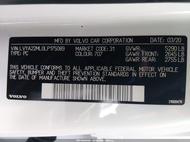 2020 VOLVO S90 LVYA22ML0LP175089 Photo 8
