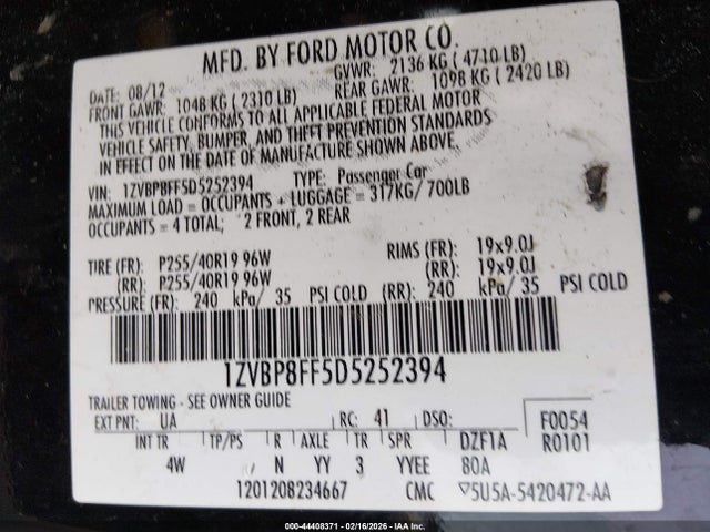 2013 FORD MUSTANG 1ZVBP8FF5D5252394 Photo 8