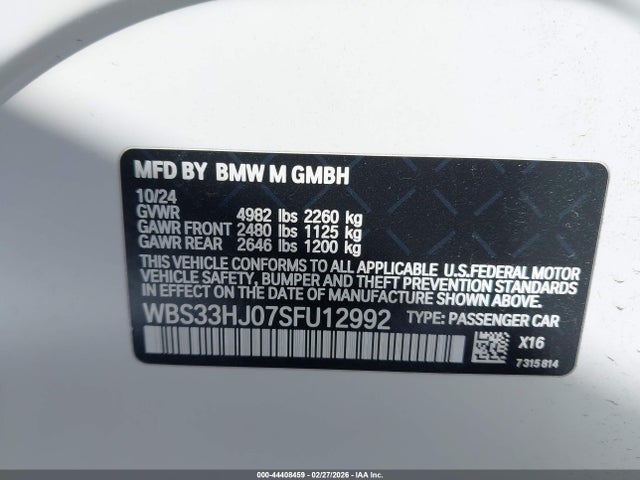 WBS33HJ07SFU12992 BMW M3 Competition Xdrive