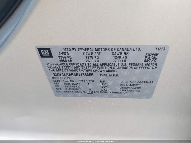 2GNALAEK6E1136356 Chevrolet EQUINOX LS