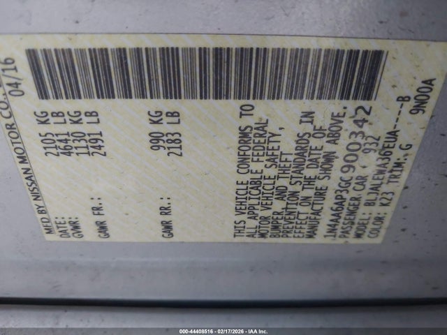 Nissan Maxima 3.5 Sl 2016 1N4AA6AP3GC900342 Image 9