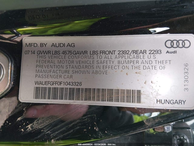 Aukcja sprzedaży 2015 Audi A3 2.0t Premium, vin: WAUEFGFF0F1043326, numer aukcji: 44408524