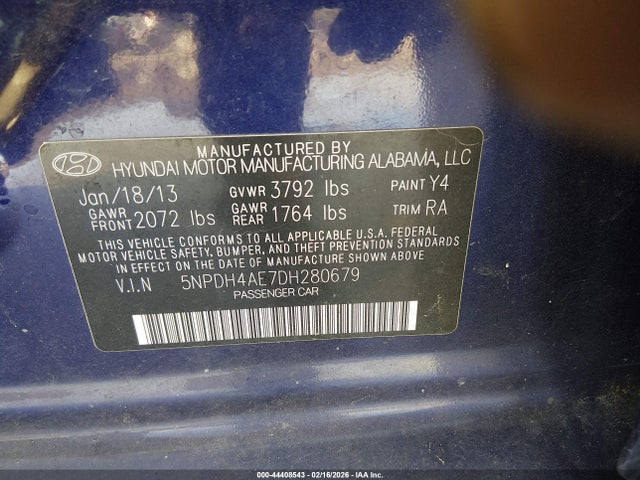 2013 HYUNDAI ELANTRA 5NPDH4AE7DH280679 Photo 8