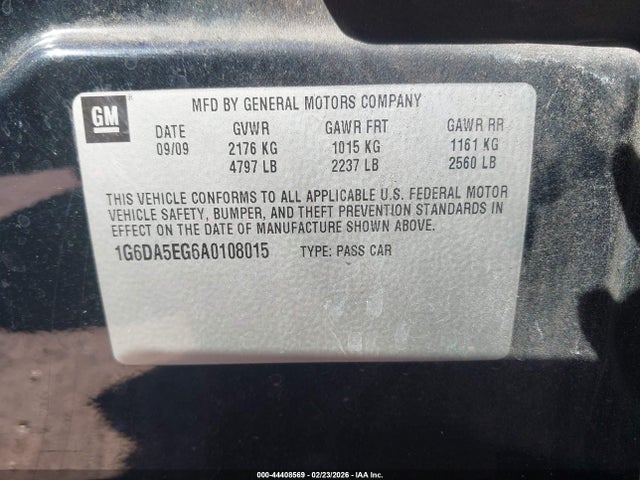 Aukcja sprzedaży 2010 Cadillac Cts Standard, vin: 1G6DA5EG6A0108015, numer aukcji: 44408569