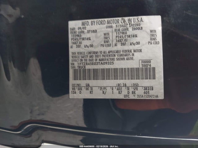 2003 FORD RANGER 1FTZR45E03TA09325 Photo 8