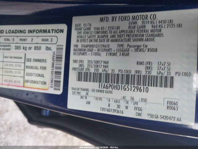 2016 FORD FUSION 1FA6P0HD1G5129610 Photo 8