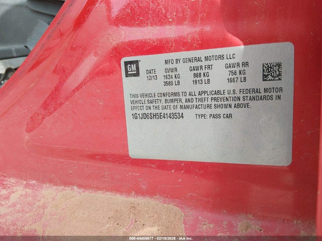 1G1JD6SH5E4143534 Chevrolet Sonic Lt Manual