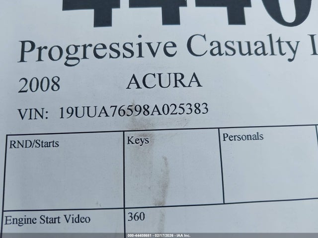 Продаж на аукціоні авто 2008 Acura Tl Type S, vin: 19UUA76598A025383, номер лоту: 44408681
