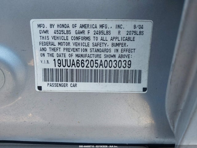 Продаж на аукціоні авто 2005 Acura Tl, vin: 19UUA66205A003039, номер лоту: 44408710