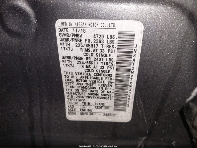 2019 NISSAN ROGUE JN8AT2MV7KW389043 Photo 8